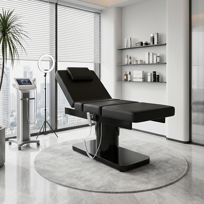 Spa Wellness And Beauty - Cama de Masaje Spa Minimalista Negra