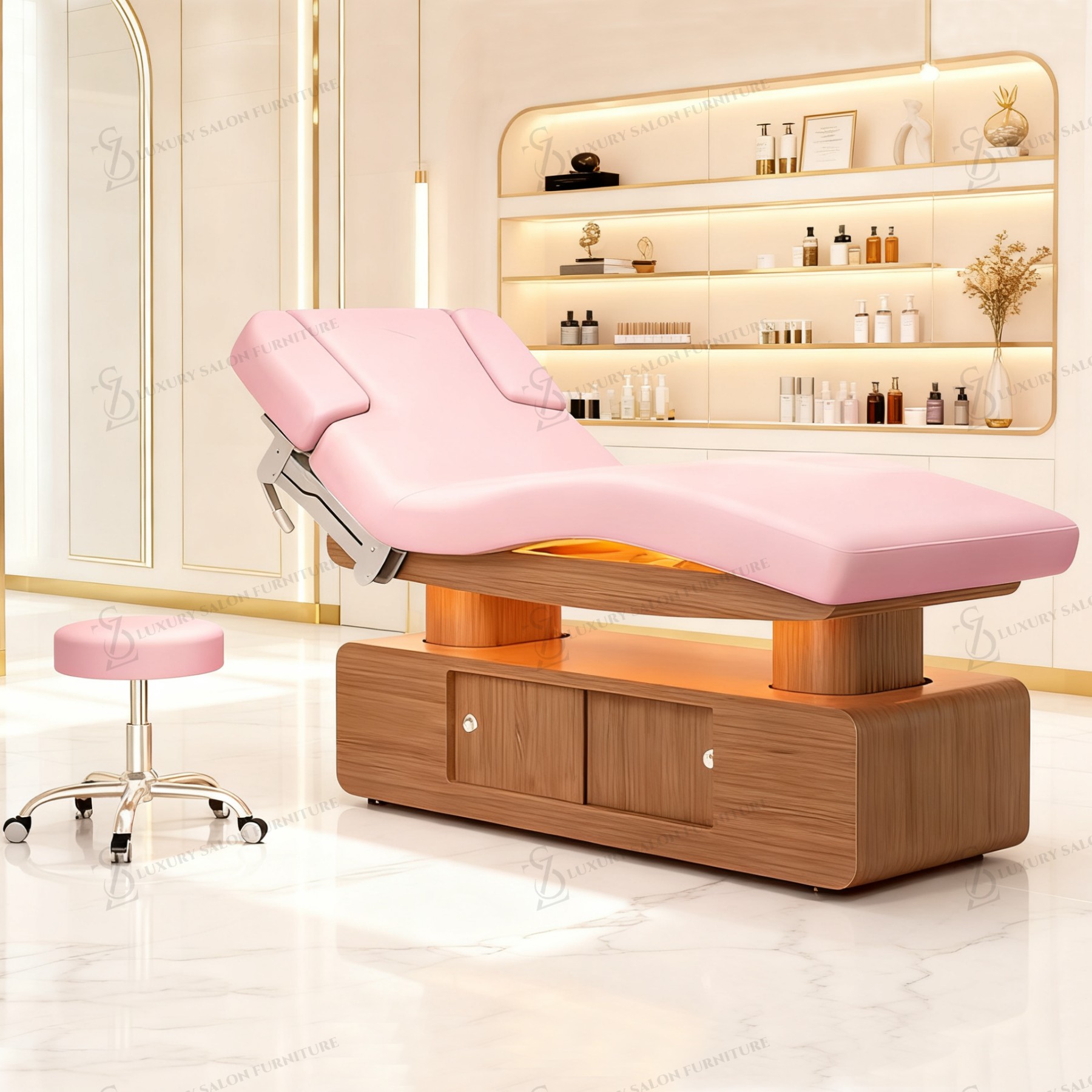 Spa Wellness And Beauty - Cama de belleza rosa de lujo